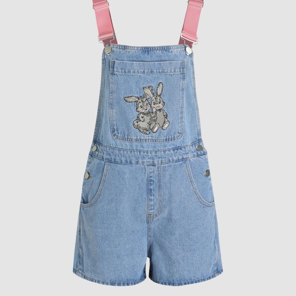 Cider Short Overalls with Bunny Motif - Picture 15 of 15